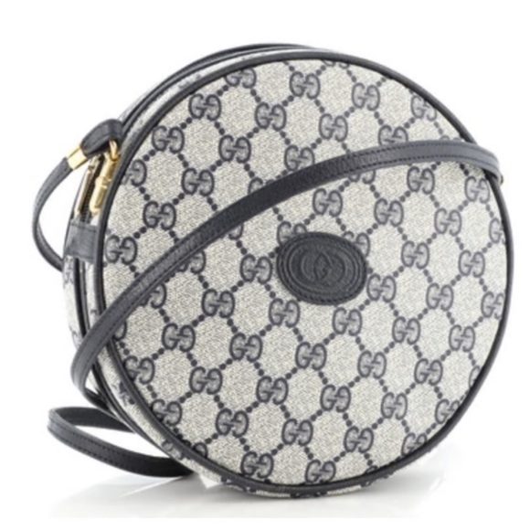 Gucci | vintage Ophidia GG Round Bag | Navy - Picture 2 of 12
